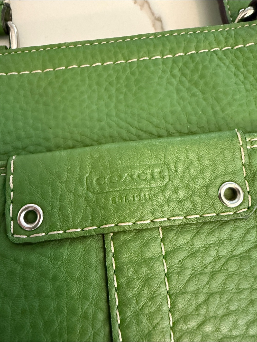 Coach Hamilton Y2K Vintage Green leather tote - Picture 3 of 9